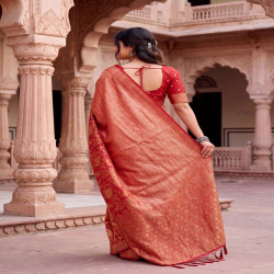 Premium Meenakari Jacquard Woven Saree with Blouse